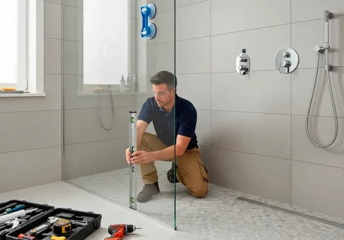 Shower glass installation