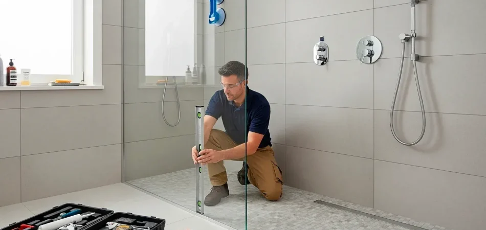 Shower glass installation