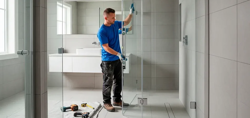 Shower glass installation