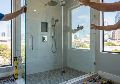 frameless glass shower door installation in austin tx
