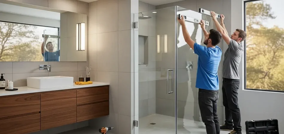 frameless shower door installation in austin tx