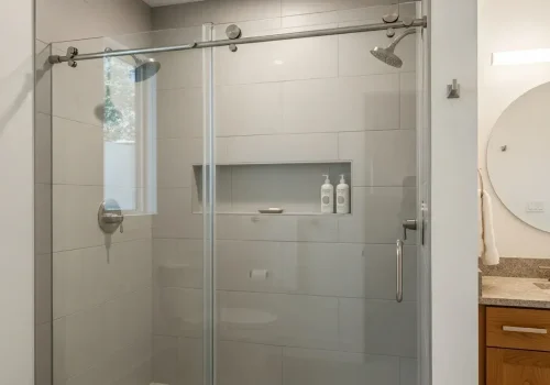 frameless shower with sliding door in austin tx