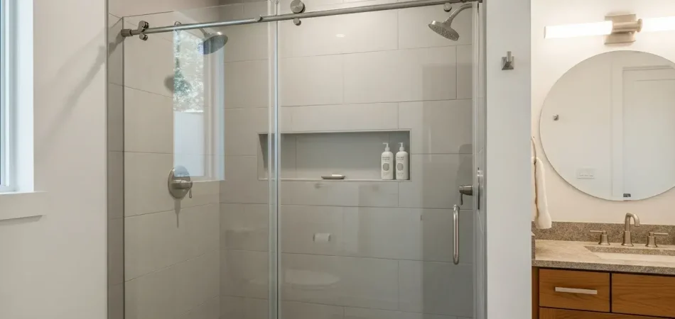 frameless shower with sliding door in austin tx