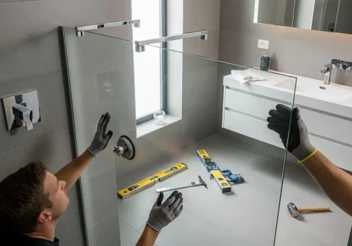 shower glass installation