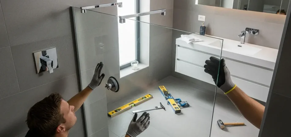 shower glass installation
