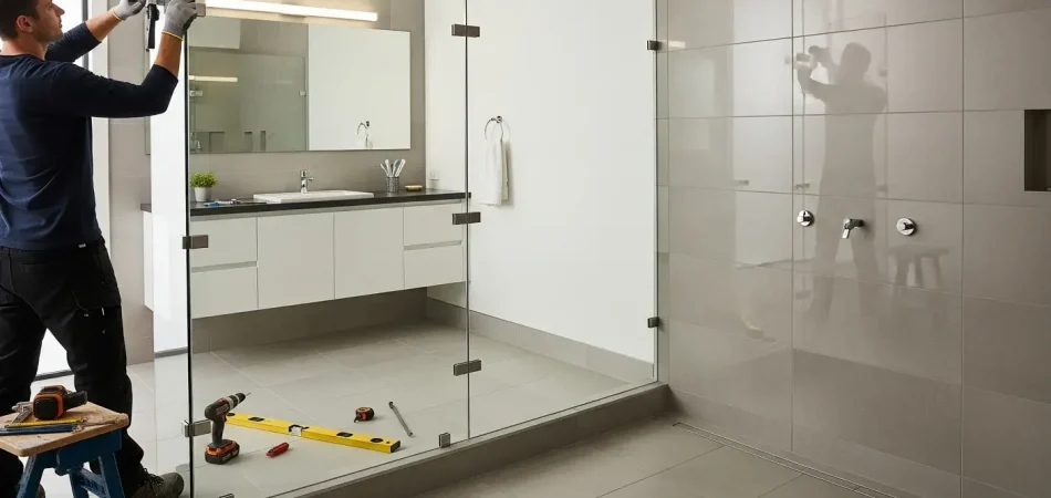 shower glass installation