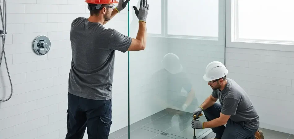 shower glass installation