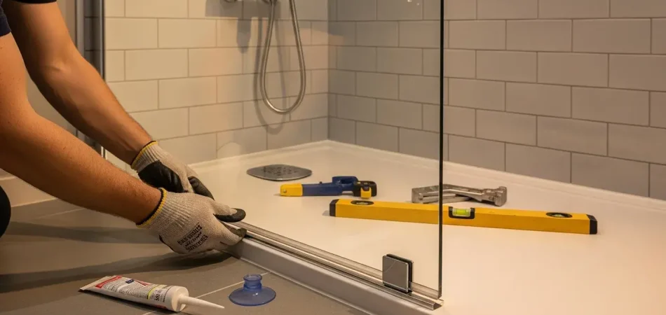 shower glass installation